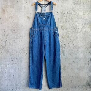 Levi's Premium Vintage XL Baggy Straight Leg Overalls Dark Wash Workwear Grunge